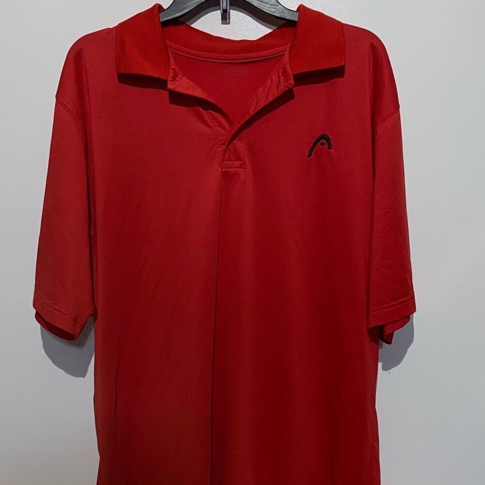 Head‎ Men's Red Collared Short Sleeve Stretch Golf Polo Shirt Size Large